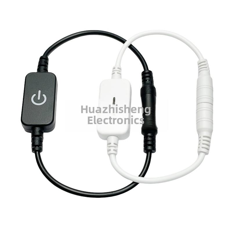 DC5-24V触摸开关线LED灯带控制器灯条无极调光器5521连接线转接头
