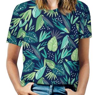 Contrast Comfortable Printed T-shirt女撞色舒适数码印花短袖