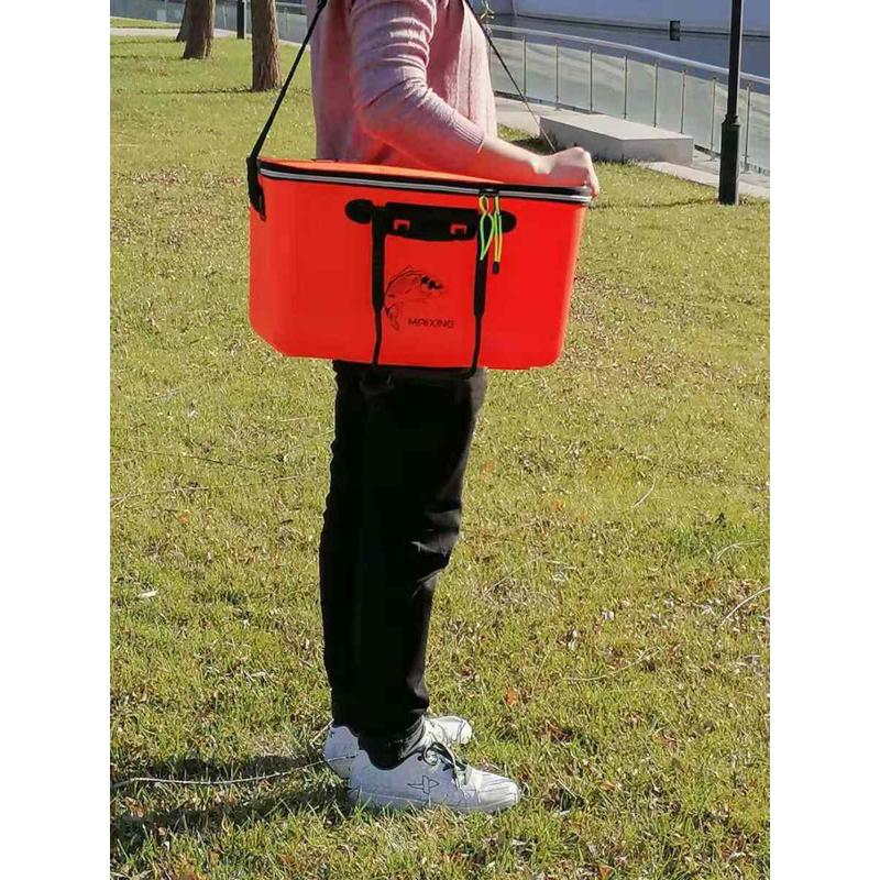 桶一体钓鱼硬壳活鱼加长鱼护包成型桶硬底活鱼超大带盖装鱼箱