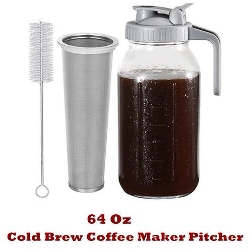 Cold Brew Coffee Maker Pitcher Fruit Drinks Sun Tea