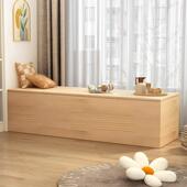 飘实窗柜木储物柜阳台地柜杂物收纳柜室卧床边榻长条柜557可坐榻