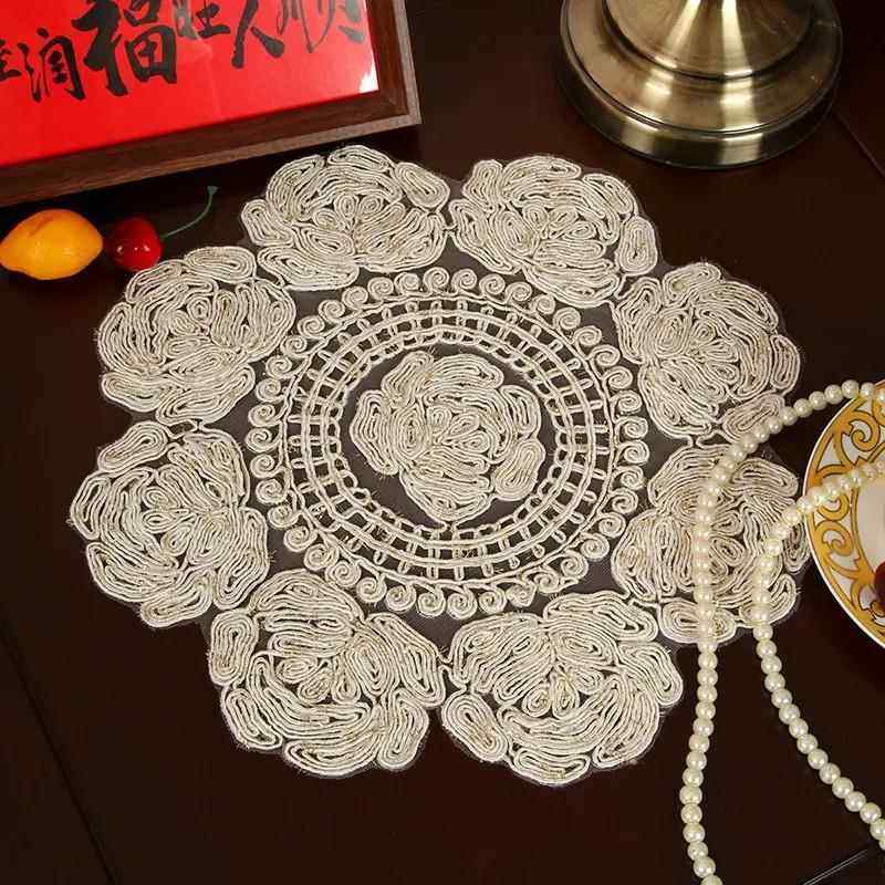 中式覆古刺绣餐垫茶几杯垫花瓶装饰垫子高端覆古刺绣家用餐垫,居家布艺,餐垫,淘宝优惠券,粉丝福利购,淘宝优惠卷