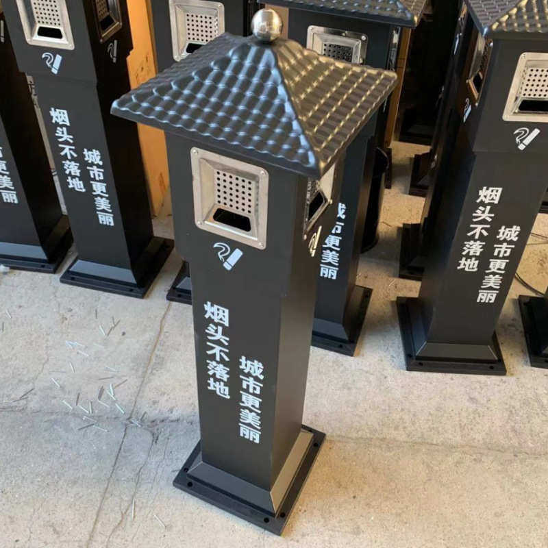 创意立式灭烟垃圾桶户外景区烟头收集器吸烟区烟蒂柱不锈钢烟灰柱