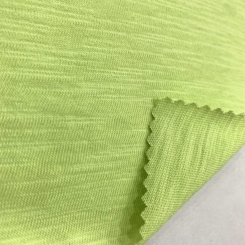 21s棉竹节单面 170克精棉竹节针织汗布 中大服装面料现货供应