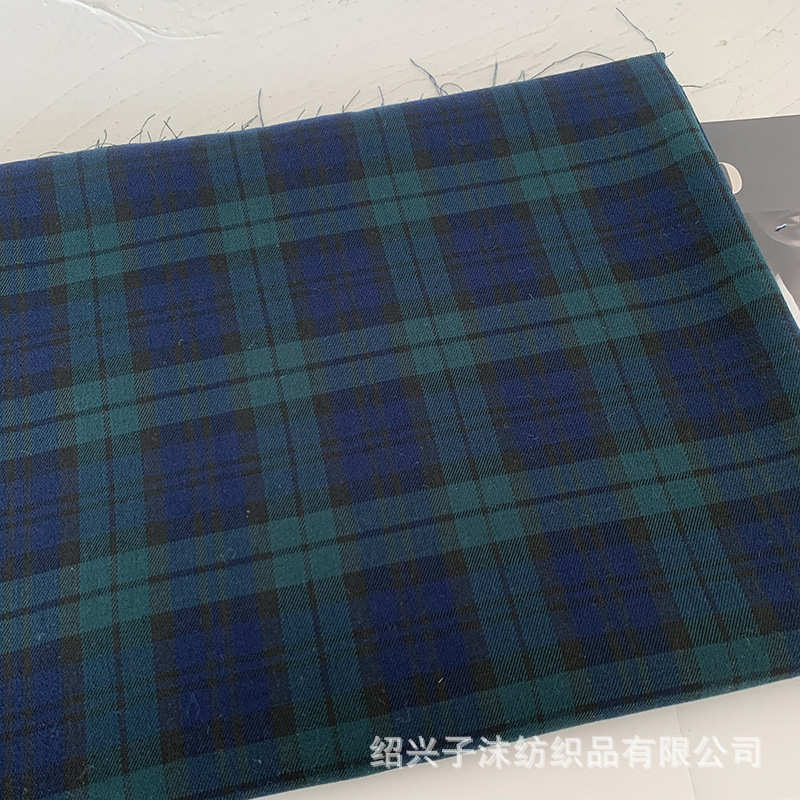 复古学院风英伦格绿色系西装马甲套装裤子衬衫百褶裙子格子布面料