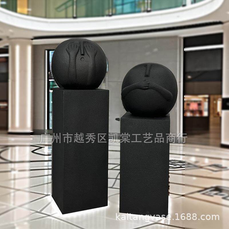 时尚玻璃钢勿听勿视言勿酒店摆设展厅软装设计别墅景观商场装饰
