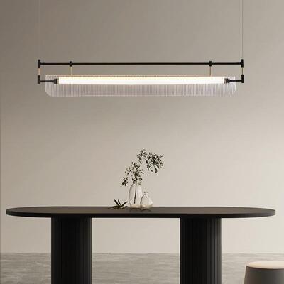 长条餐办吊灯简约现代大尚气轻奢时942公室主灯餐桌吧台厅设计感