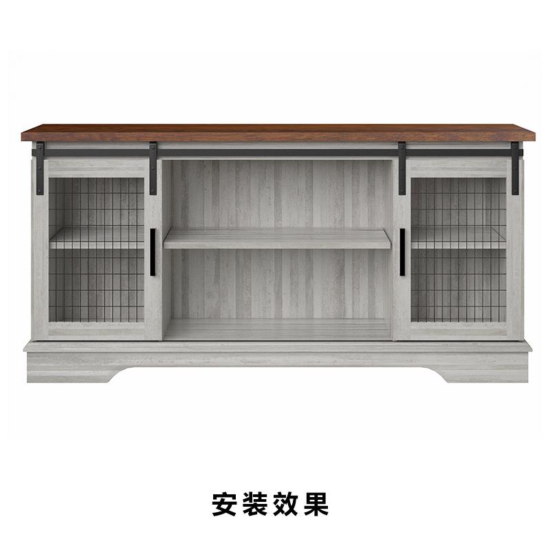 美式电视柜家具吊柜门谷仓移门推拉门黑色仿古轨道滑M00033轮套装