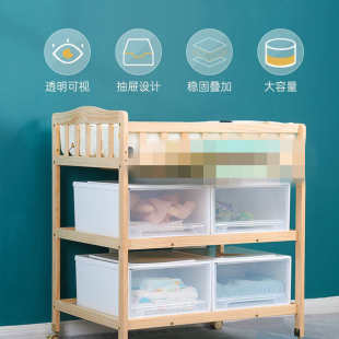 收纳箱宝宝衣物收纳整理家用收纳盒塑料柜子整理箱 尿布台抽屉式