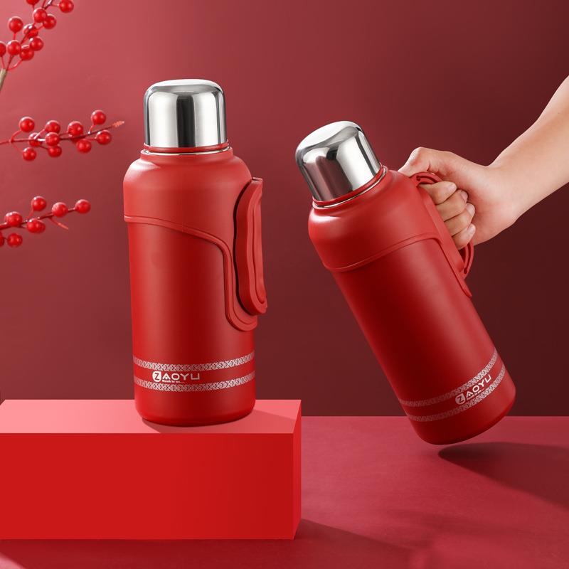 304不锈钢大容量保温杯茶水分离车载旅行大号保温壶户外便携水壶