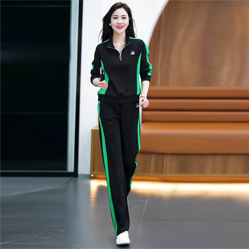 时尚休闲运动套装女春秋2026年新款洋气减龄修身卫衣阔腿裤两件套