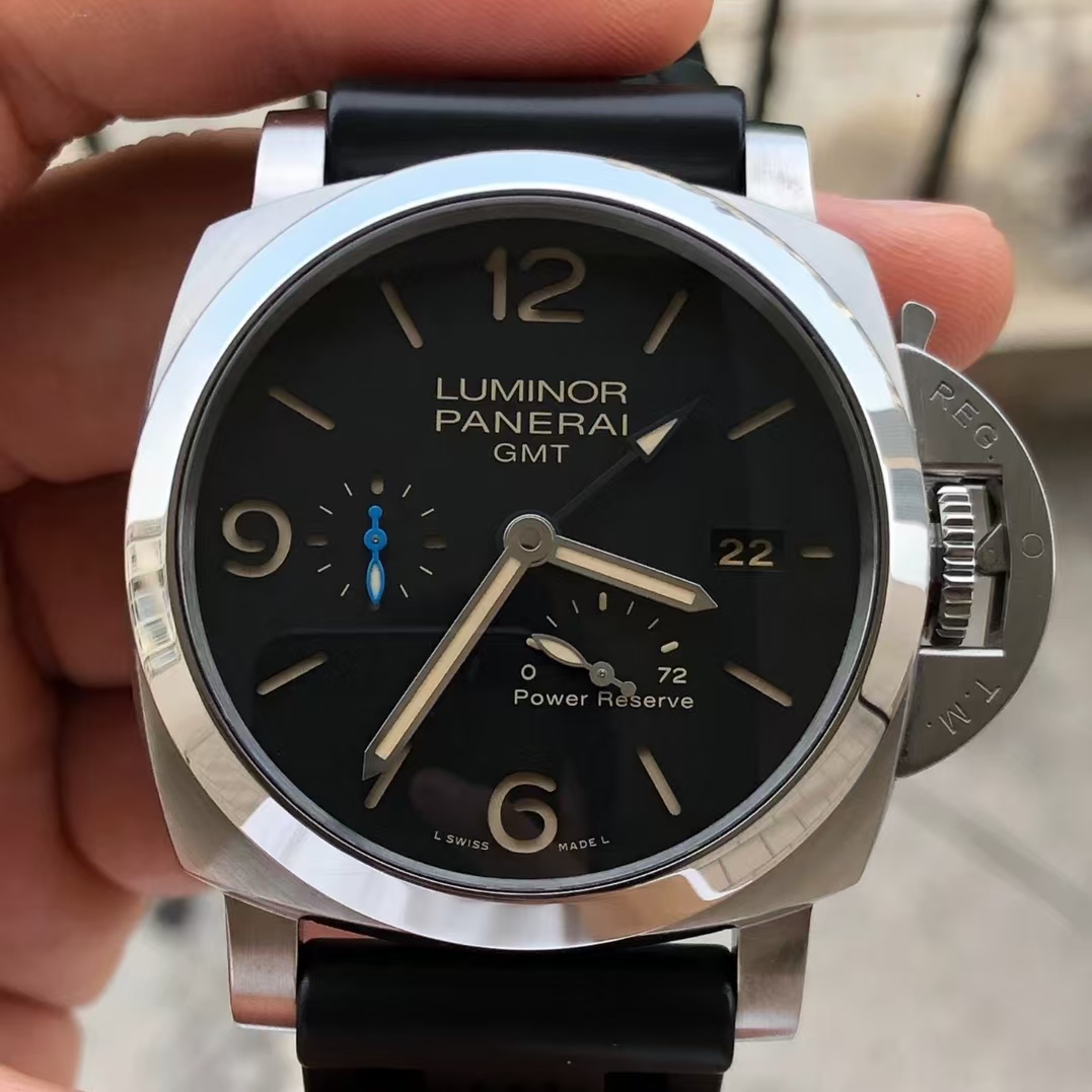 盒证98新44mm沛纳海庐米诺双时区日历PAM01321自动机械男表正品