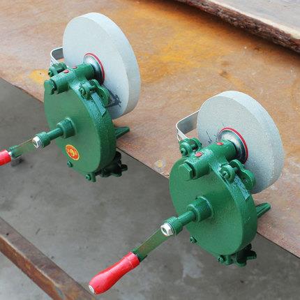 手摇砂轮机 沙轮机手动磨刀机带砂轮 菜刀猪刀磨石小型台式抛光机