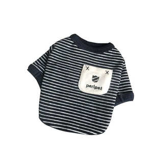 宠物条纹百搭卫衣泰迪比熊法斗狗猫衣服秋冬针织两脚衣通用休闲棉