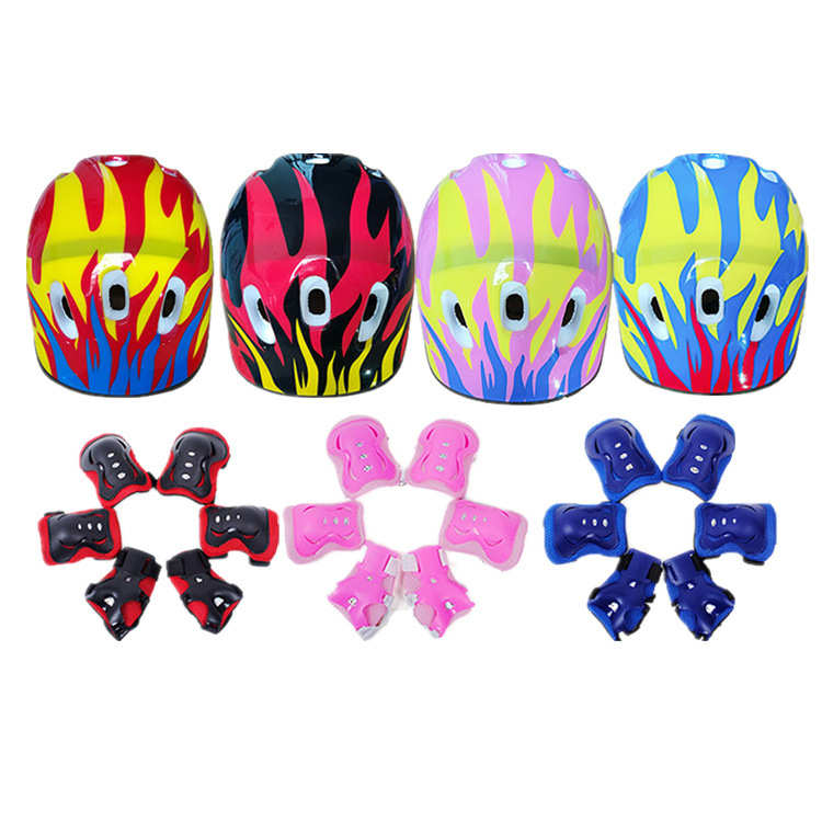 轮滑滑板护具护肘护膝头盔儿童轮滑平衡车扭扭车护具头盔七件套