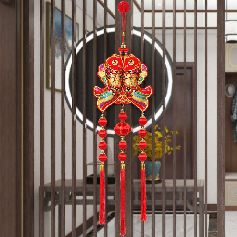 中国结挂件双鱼福字新年过年喜庆装饰小号入户门玄关招财年年有余