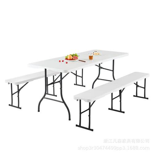 跨境可折叠户外长凳室外简易长方形凳子露台庭院花园会议折叠凳子