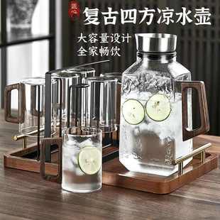 水容器凉水杯大容量泡茶壶水瓶家用 冰箱冷水壶玻璃耐高温高颜值装