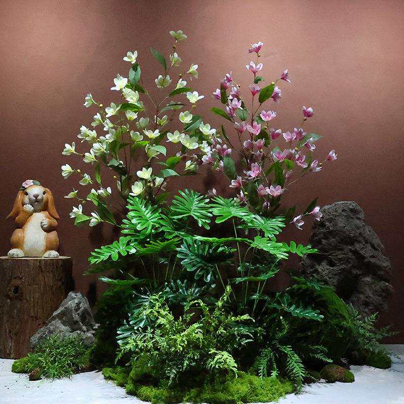 仿真玉兰花树大型假花树绿植物高级仿生假树客厅室内装饰落地摆件