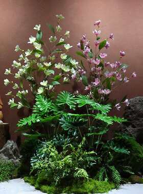 仿真玉兰花树大型假花树绿植物高级仿生假树客厅室内装饰落地摆件