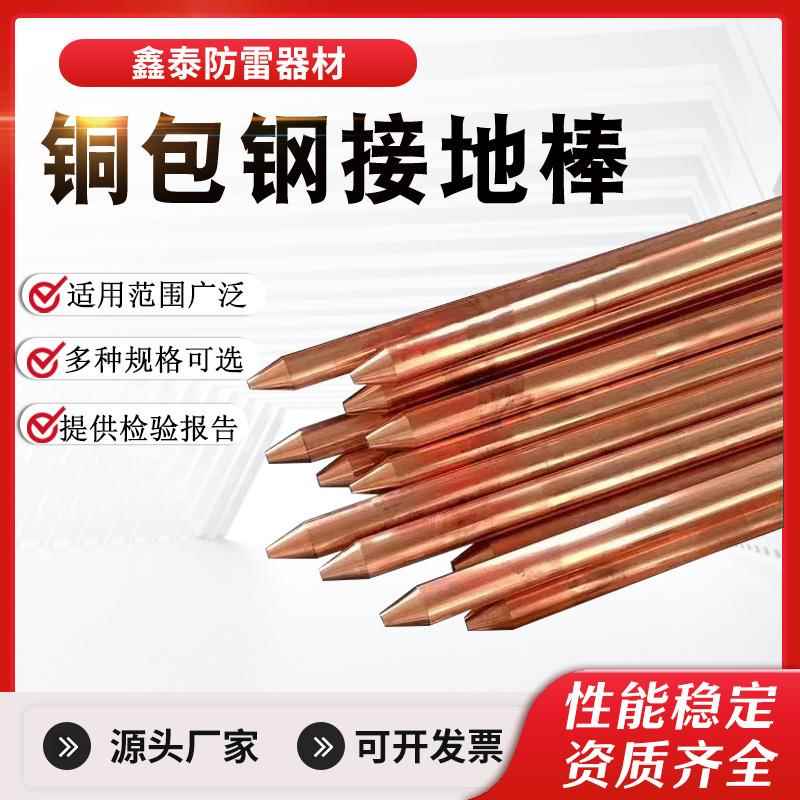 铜包钢接地棒镀铜防雷接地极铜覆钢接地棒家用接地装置接地针