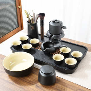 家用陶瓷茶壶喝茶杯办公室会客泡茶 高档复古懒人自动茶具套装
