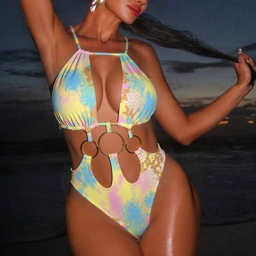 Swimsuit one-piece women's hollowed out split bikini