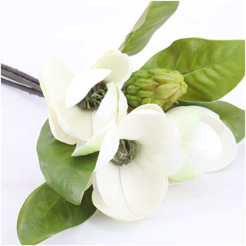 手扎木莲花束假花客厅摆件插花落地花瓶果壳花套装家居装饰白色