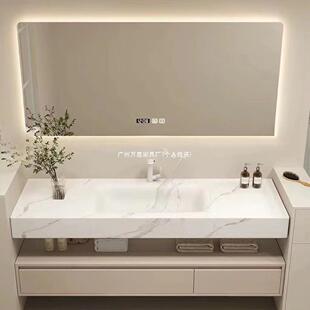 热弯浴室柜奶油风热弯一体盆浴室柜组合现代智能简约洗脸洗漱台盆
