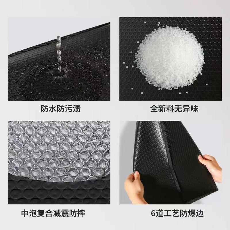 140g挤膜黑色长条泡袋防震防压RWV防水自粘袋气电共商打包材料袋