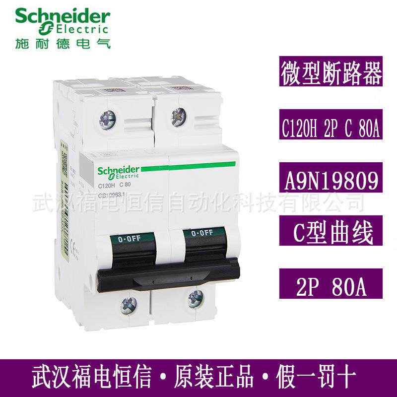 C120H梅兰日兰微型断路器C120H 2P C80A空气开关原装现货A9N19809