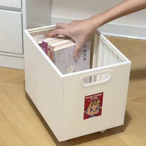 原田治收纳箱家用桌下可移动带轮整理箱创意大容量书本杂物收纳架
