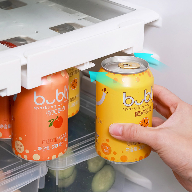 冰箱饮料收纳盒悬挂式啤酒可乐易拉罐透明厨房专用整理架分装神器