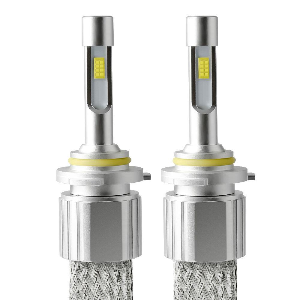 编织带铜带LED大灯8颗灯珠高亮解码 led headlamp canbus tuning