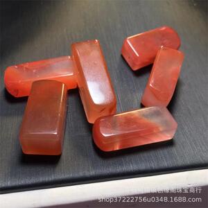 天然凉山南红长方型印章石料 油性十足尺寸大小可以选择厂家