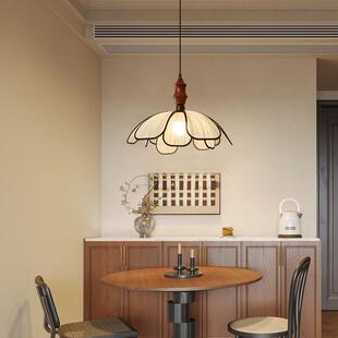 花瓣吸顶法式 灯复中古实木布艺卧 古风高级术感房间灯388艺具日式