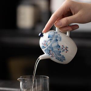 弥言纯手工陶瓷泡茶壶手绘雨夜芭蕉茶壶单壶带过滤家用大号泡茶器