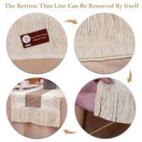 Splicing Burlap Table Runner Farmhouse Style, Boho Table Run thumbnail 3