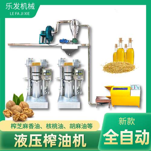 冷榨核桃榨油设备商用全自动榨油机油坊芝麻油机器立式液压榨油机