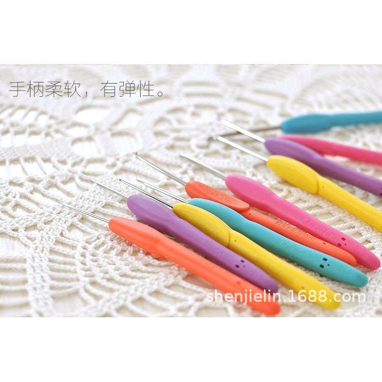 可钩色AFY牌彩软柄钩针线不锈钢钩编织钩织毛工具套针装