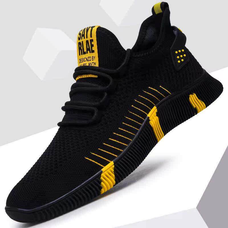 高档飞织男鞋夏季透气一脚蹬运动鞋男款防臭软底网面鞋休闲 跑步