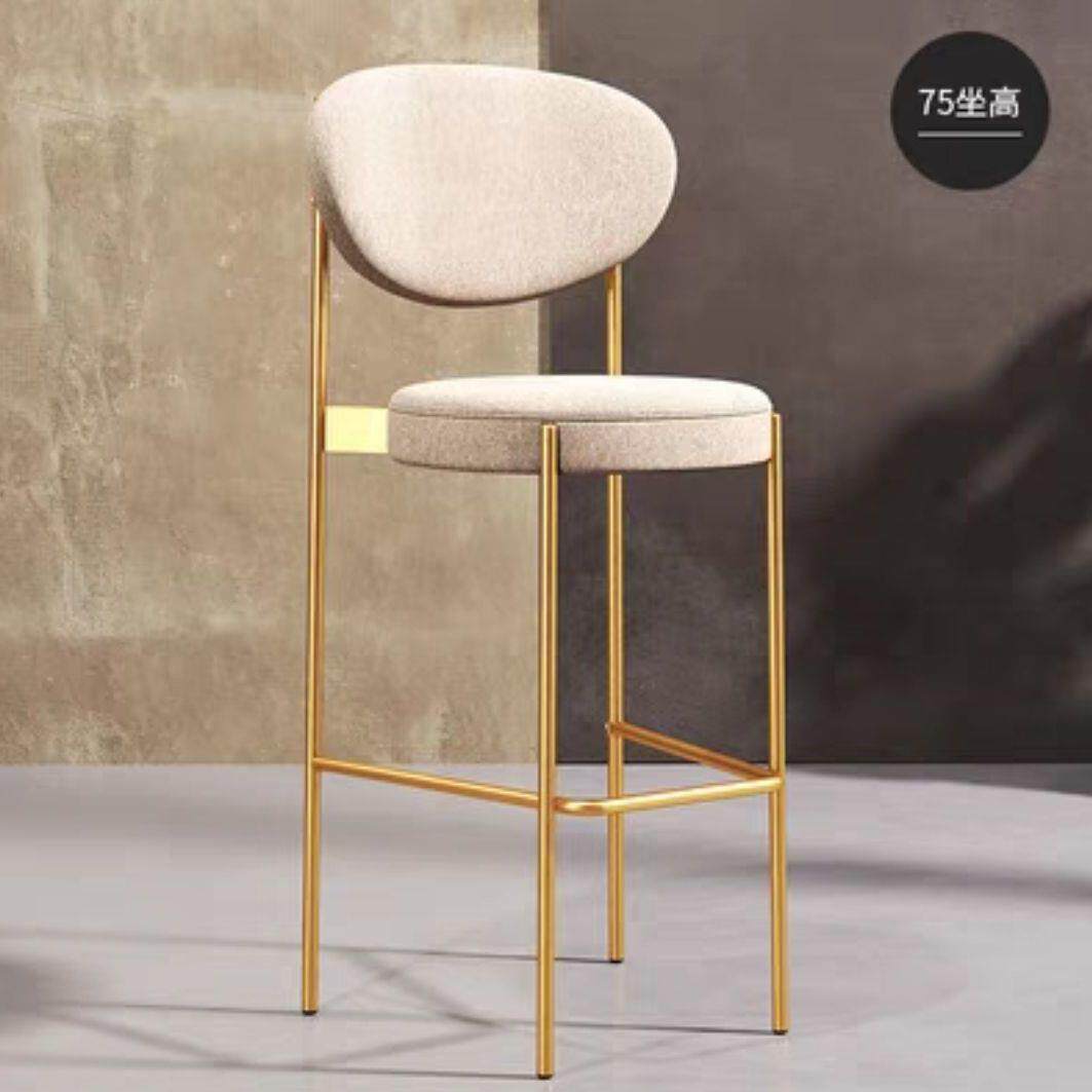 北欧设计师吧台椅子家用高脚凳子时尚创意前台现代简约靠背酒吧椅