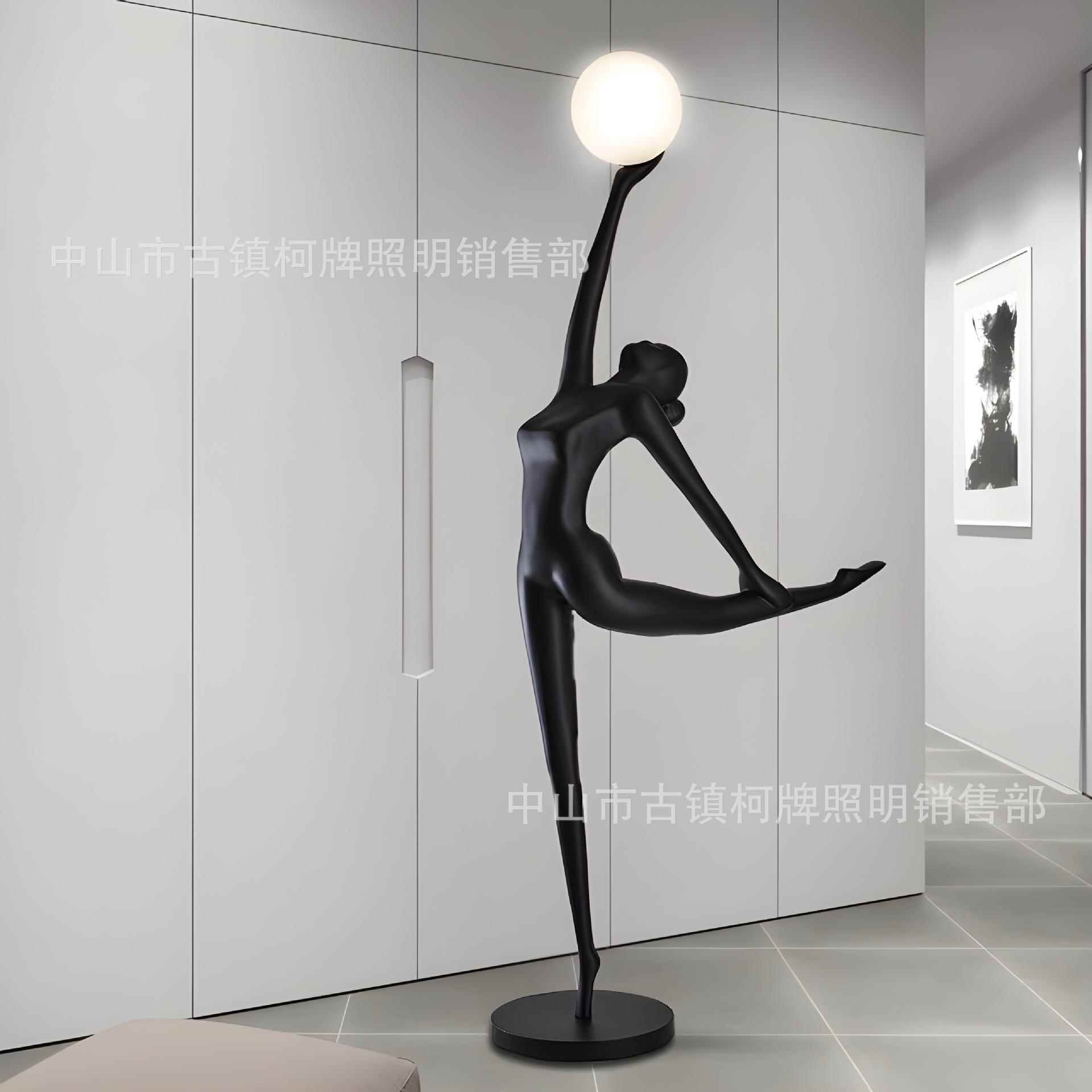 人形雕塑客落地灯艺厅术酒店大堂创意大型人体舞42场蹈室会展卖摆