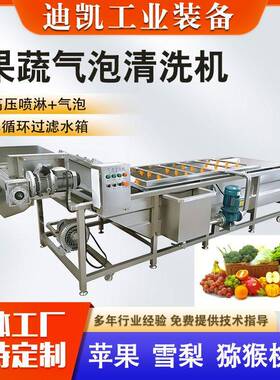 果蔬气泡清洗机西蓝花生菜喷淋洗菜机豆角大葱芸豆净菜加工设备