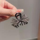 发卡新款 蝴蝶结小抓夹女头饰黑色发卡气质顶夹小号半扎高级感夹子