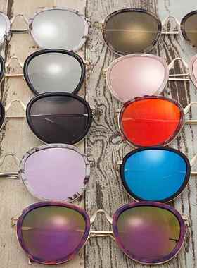 杰特831尚大框圆框太阳女时士百搭墨镜镜美欧男士同RJD款眼镜