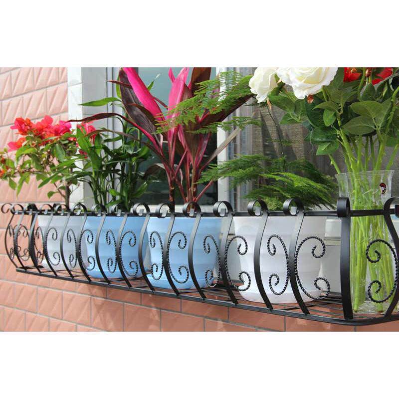 #铁艺窗台花架阳台栏杆护栏悬挂室外户外窗户壁挂花盆架花篮置物