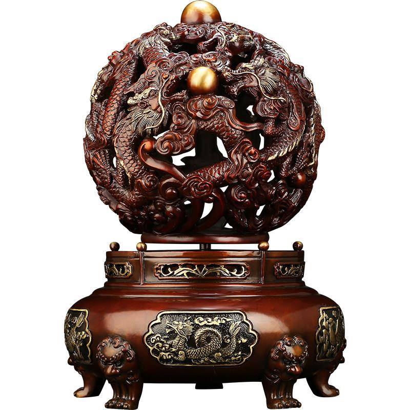 九转干干坤炉全铜纹鼎摆件聚宝盆新中式公办室家居客0808 厅玄关