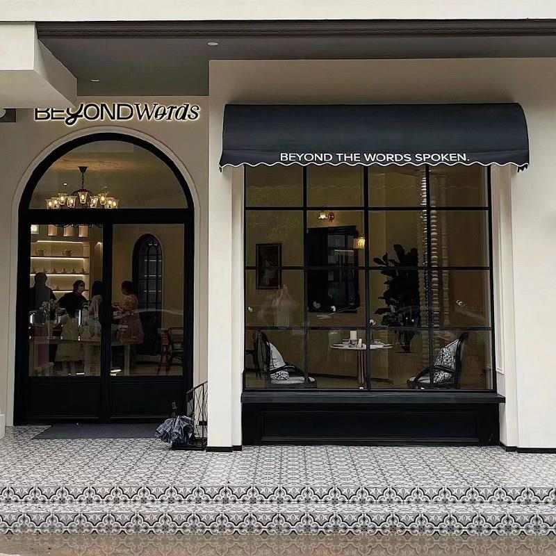 法式覆古铁玻璃门店铺门奶茶店服装店咖啡厅老铁门拱形定制门