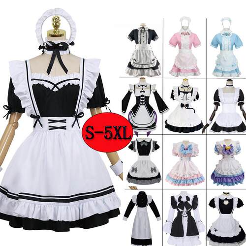 二次元女仆装cos可爱女佣女装大佬lolita连衣裙反串大码cosplay服